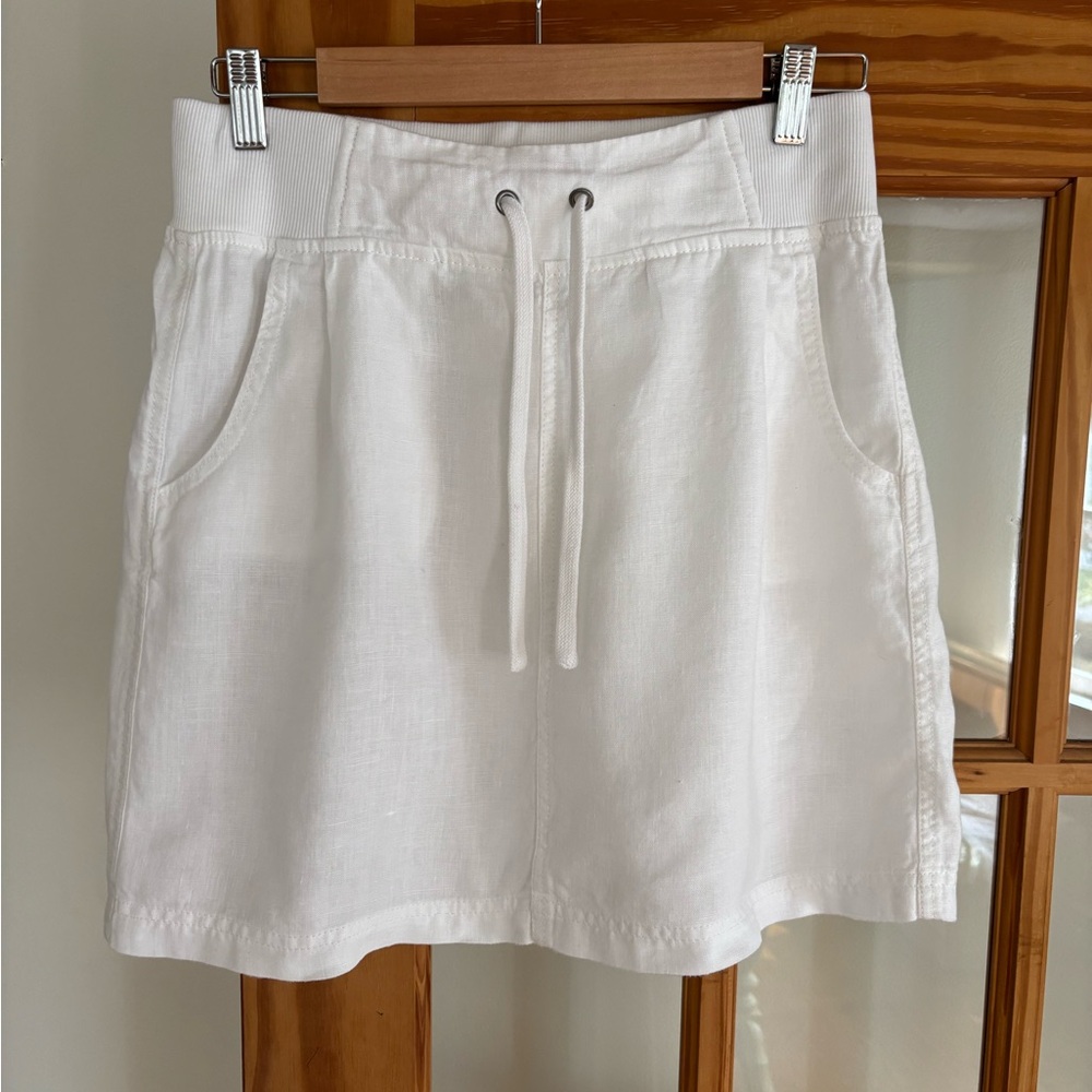 Athleta Women's Linen Seline Pull On Beach Skirt - White size 4